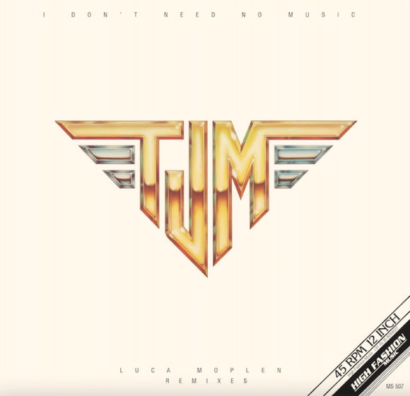 TJM / I Don't Need No Music (Moplen Remixes) (White Color Vinyl)