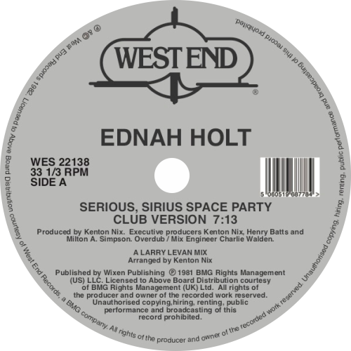 Ednah Holt / Serious, Sirius Space Party (Larry Levan Mixes)