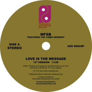 MFSB / Love Is the Message b/w TSOP (Special 12 Inch Versions)