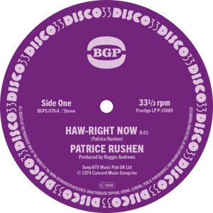 Patrice Rushen / Haw-Right Now b/w Kickin' Back