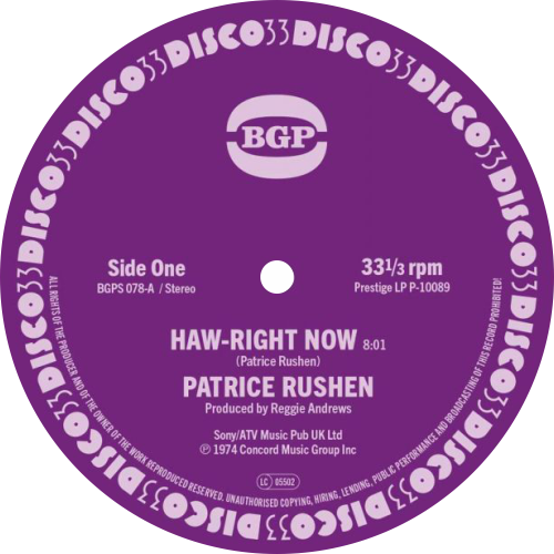 Patrice Rushen / Haw-Right Now b/w Kickin' Back