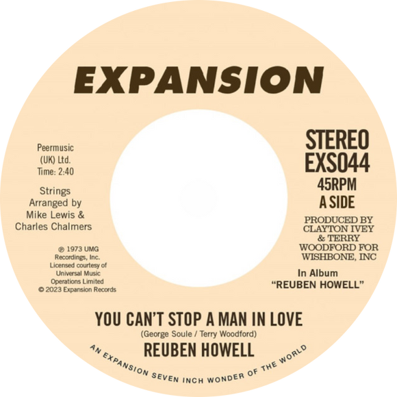 Reuben Howell / You Can't Stop A Man In Love b/w When You Take Another Chance On Love