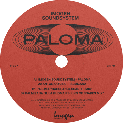 Imogen Soundsystem, Antonio Zuza / Paloma EP (Darshan Jesrani, Ilija Rudman Remixes)