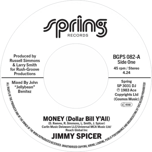 Jimmy Spicer / Money (Dollar Bill Y'all) b/w Instrumental