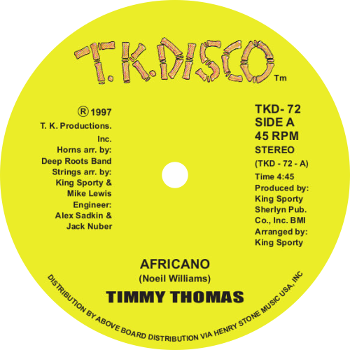 Timmy Thomas / Africano b/w Funky Me, Why Can't We Live Together