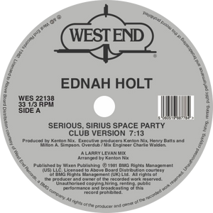 Ednah Holt / Serious, Sirius Space Party (Larry Levan Mixes)