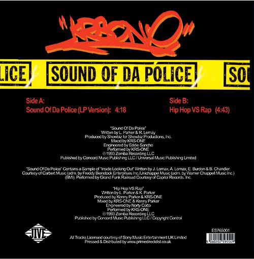 KRS One / Sound Of Da Police b/w Hip Hop Vs Rap – Luv4Wax