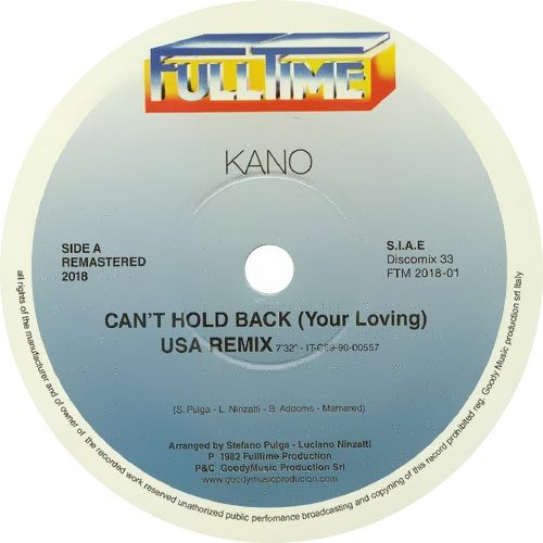 Kano, Jimmy Ross ‎ / Can't Hold Back (Your Loving) b/w Fall Into A Trance