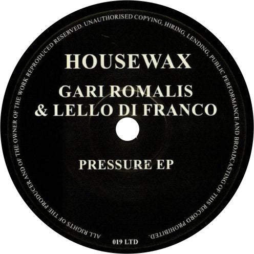 Gari Romalis & Lello Di Franco / Pressure EP - Luv4Wax