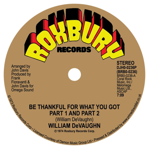 William DeVaughn / Be Thankful For What You Got – Luv4Wax